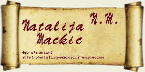 Natalija Mačkić vizit kartica